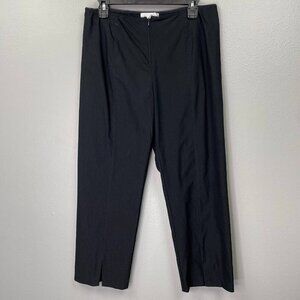 Joseph Ribkoff Pants Womens 12 Cropped Black High Rise Slit Hems‎ Stretch